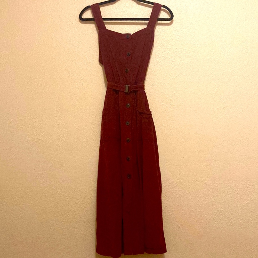 UrbanOutfitters Maroon Corduroyed Midi Dress